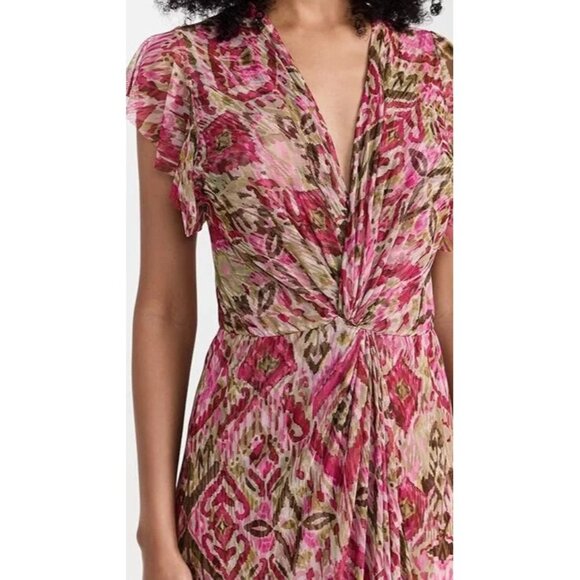 🆕MISA Los Angeles Avaline Ikat Flutter Sleeve Maxi Dress X-Small - Picture 5 of 15